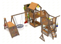 Детские уличные комплексы + Детская площадка IgraGrad Панда Фани Мостик 2 с трубой 2,1м