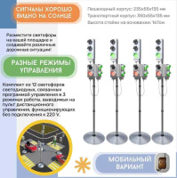 Автогородки и ПДД для детей + Набор светодиодных светофоров "Четырехсторонний перекресток" с обратным отсчетом времени и анимацией, мобильный