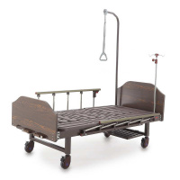 Кровати функциональные + Кровать механическая Med-Mos Е-8 (MM-2024Н-02) (2 функции) ЛДСП с полкой и обеденным столиком