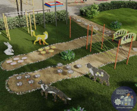 Детские уличные площадки для ДОУ + Площадка "Привал на полянке". Комплект 1