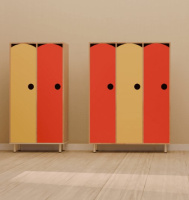 Детские шкафчики и стеллажи + Шкафчик 2-секционный для детского сада