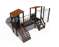 Детские уличные комплексы + Игровой комплекс серии Миндаль (горка Н-1000) ДИО 10010