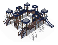 Детские уличные комплексы + Детский игровой комплекс Сити с тремя горками (металлический скат,Н-1200 и 1500) ДИО 13072.2
