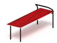 Детские уличные комплексы + Скамья для пресса (красный) - СО 2.40.05-01