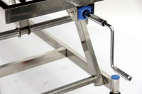 Тележки для перевозки пациентов + Тележка-каталка MET INOX для перевозки больных с регулировкой высоты из нерж.стали, колеса D=150mm