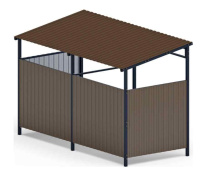Хозяйственное оборудование + Навес контейнерной площадки для мусора (коричневый) (2 секции) МФ 55.02.03-02