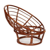 Мебель из ротанга + Кресло Папасан/Papasan (23/01 W) /с подушкой/ диаметр подушки 122см, 115х101х104см, пекан орех, ткань оранжевый, с 23