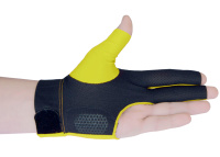 Перчатки + Перчатка бильярдная "Ball Teck 3" (черно-желтая, вставка замша), защита от скольжения