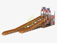 Зимние деревянные горки + Зимняя деревянная горка "IgraGrad Snow Fox 17" с тремя скатами