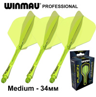 Аксессуары для игры в дартс + Литые оперения с хвостовиками Winmau Fusion Short Fluoro Yellow (желтые)