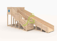 Детские горки + Детская деревянная зимняя горка "IgraGrad Snow Fox", скат 5,9 м без окраски 