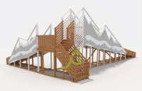 Детские горки + Зимняя деревянная горка "IgraGrad Snow Fox 12 м" с двумя скатами мод.5