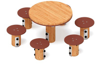 Скамейки и столики + Столик детский (лиственница) МФ 31.01.11-Л.И1