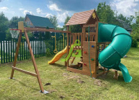 Детские уличные комплексы + Детская площадка IgraGrad Крафт Pro 4 с трубой мод.2