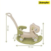 Игровое домашнее оборудование + Детская качалка с ручкой Кемфер Dream Horse (Оливковый)