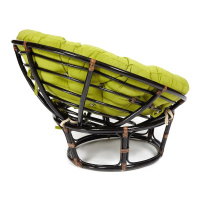 Мебель из ротанга + Кресло Папасан/Papasan (23/01 W) /с подушкой/ диаметр подушки 125см, 115х101х104см, античный черно-коричневый, флок олива, 23