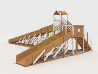 Детские горки + Зимняя деревянная горка "IgraGrad Snow Fox 12 м" с двумя скатами мод.724