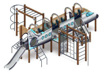 Детские уличные комплексы + Игровой комплекс Аэроплан (Техно) Н=1200 ДИК 2.03.4.04-01