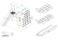 Детские спортивные комплексы для дачи + Дачный комплекс "Богатырь" + ПЛАСТИКОВЫЕ качели Romana 103.07.06 (серый/жёлтый)