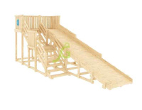 Детские горки + Детская деревянная зимняя горка "IgraGrad Snow Fox", скат 5,9 м без окраски