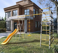 Детские спортивные комплексы для дачи + Дачный комплекс "Богатырь Плюс 2" + ДИСК качели Romana 103.12.06 (серый/жёлтый)