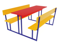 Скамейки и столики + Столик взрослый со скамейкой МФ 04-017