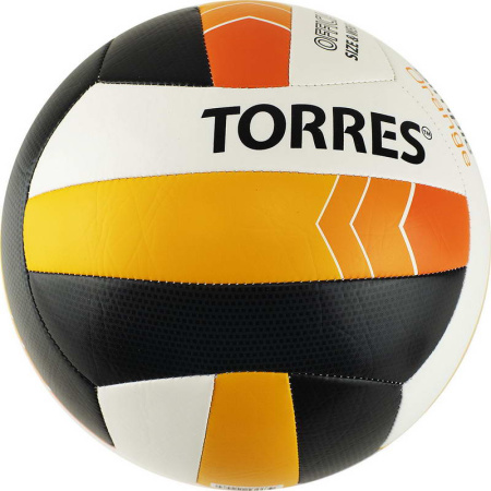 Волейбольные мячи + Мяч волейбольный TORRES Simple Orange арт.V32125, р.5, синт.кожа (ТПУ), маш. сшивка, бут.кам, бел-чер-оранж