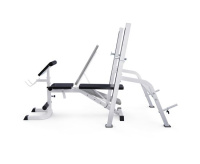 Скамьи + Скамья со стойками под штангу DFC GORILLA белая, с партой для бицепса