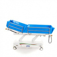 Тележки для перевозки пациентов + Тележка-каталка для мытья пациентов с электроприводом регулировки высоты, с аккумулятором МЕТ E-POOL