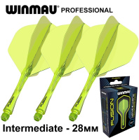 Аксессуары для игры в дартс + Литые оперения с хвостовиками Winmau Fusion Intermediate Fluoro Yellow (желтые)