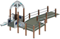 Детские уличные комплексы + Забота Космопорт (серый) горка Н 750 ДОВ 20.14.03-02