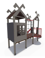 Детские уличные комплексы + Игровой комплекс серии Лесная долина Н-750 ДИО 06080