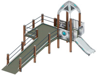 Детские уличные комплексы + Забота Космопорт (серый) горка Н 750 ДОВ 20.14.03-02