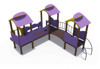 Детские уличные комплексы + Игровой комплекс серии Зефир (металлический скат Н-620) ДИО 10211