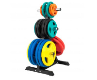 Стойки для гантелей, грифов и дисков + Стойка для хранения дисков диаметром 50 мм (на 7 позиций), черная