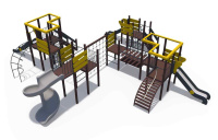 Детские уличные комплексы + Игровой комплекс серии Геометрия, Н-900,1200 и 2000 ДИО 09040