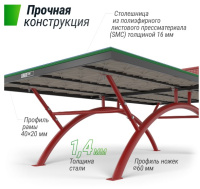 Теннисные столы всепогодные + Антивандальный теннисный стол UNIX Line 14 mm SMC (Green/Red)