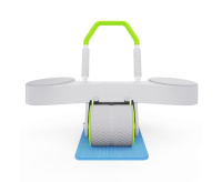 Ролики, упоры для отжиманий + Тренажёр для пресса AB Roller SND-G зеленый с ковриком 34 х 17 x 0.6 cм