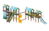 Детские уличные комплексы + Детский игровой комплекс «Теремок» H=750, 1200, 2000 ДИК 34-004