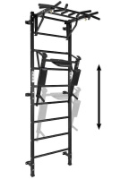 Шведские стенки + Спортивный комплекс "Формула здоровья" + навесные турник и брусья HIT FLEXTER PROFI чёрный