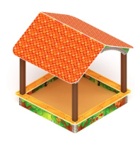 Песочницы + Песочный дворик с навесом Домик (Полянка) - ИО 6.01.02-03