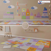 Декоративно-развивающие панели + Развивающая настенно-напольная панель мобильная "Инженерия и логика" макси, комплект с ковриком