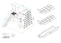Детские спортивные комплексы для дачи + Дачный комплекс "Богатырь" + ЛОДКА качели Romana 103.07.06 (серый/жёлтый)