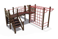 Детские уличные комплексы + Детский игровой комплекс серии Браун в красном цвете Н-1200 ДИО 04011