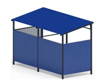 Хозяйственное оборудование + Навес контейнерной площадки для мусора (синий) (2 секции) МФ 55.02.03-03