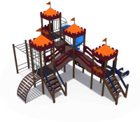 Детские уличные комплексы + Детский игровой комплекс серии империя "Замок 2" Н-900 и винтовой скат Н-2000 ДИО 02041