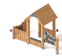 Детские уличные комплексы + Домик (лиственница) МФ 10.24.01-Л.И1