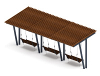 Перголы + Пергола тент с качелями (наклоная) - МФ 78.03.03-01.И1 /без поликарбоната/