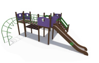 Детские уличные комплексы + Детский игровой комплекс серии Браун Придворье Н-1500 ДИО 04060