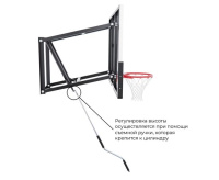 Баскетбольные щиты + Баскетбольный щит DFC со съёмным регулятором высоты, стекло 6 мм, 120 х 80 см